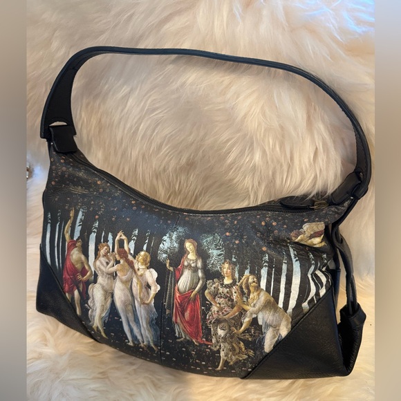 Jcon Los Angles Leather Shoulder Bag w print of Sandro Botticellis La Primavera - Picture 4 of 17